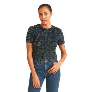 Gantos Eyelash Sweater Blue Size M Vintage